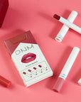 evpct 4Pcs Smoke Pipe Lip Color Changing Lipstick Little Smoke Cigarette Matte Lip Balm Set Kit for Women Beauty Lipstick and Lipliner Glossy Rose Pink Nude Lip Gloss Long Lasting 24