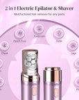 Gurelax Hair Removal Epilator for Women, Rechargeable Facial Epilator Hair Remover, 2-in-1 Electric Epilator & Shaver, 18 Carat Gold Plated Head, All Ages and Skin Types