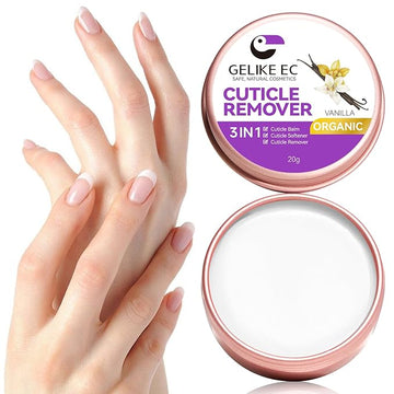 gelike ec Organic Nail Cuticle Remover for Salon: Vanilla 3 In 1 Natural Cuticle Softener Exfoliator Moisturizer for Professional Manicure