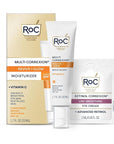 RoC Multi Correxion Revive + Glow Vitamin C Sunscreen Broad Spectrum SPF 30 Face Moisturizer (1.7 oz) with Retinol Eye Cream Packette