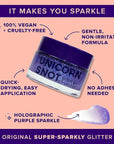 UNICORN SNOT Holographic Face Glitter & Body Glitter Gel | Holiday Glitter Makeup: Stocking Stuffers & Christmas Gift | Hair Glitter, Vegan & Cruelty-Free, 1.7 oz Purple Glitter (UV)