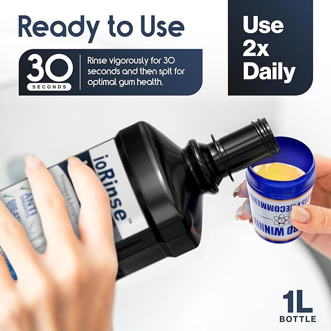 ioRinse Ultra Mouthwash is The Choice of 1,000s of Dentists as The Mouth Wash for Adults and Kids Oral Care and Hygiene. It's an Alcohol Free, Bad Breath Treatment and Gum mouthwash with Xylitol.
