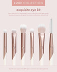 EcoTools Luxe Exquisite Eye Makeup Brush Kit, For Eyeshadow, Eyeliner, & Brow Makeup, Professional Eye Brush Set, Eco-Friendly Makeup Tools, Synthetic Bristles, Cruelty Free & Vegan, 6 Piece Set