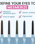 PrimeEyes Glide Eyeliner for Mature Women – Water-Resistant, Long-Stay and Mess-Proof – Gel Cream Texture, Discreet Sharpener and Effective Smudger (Wood (brown))