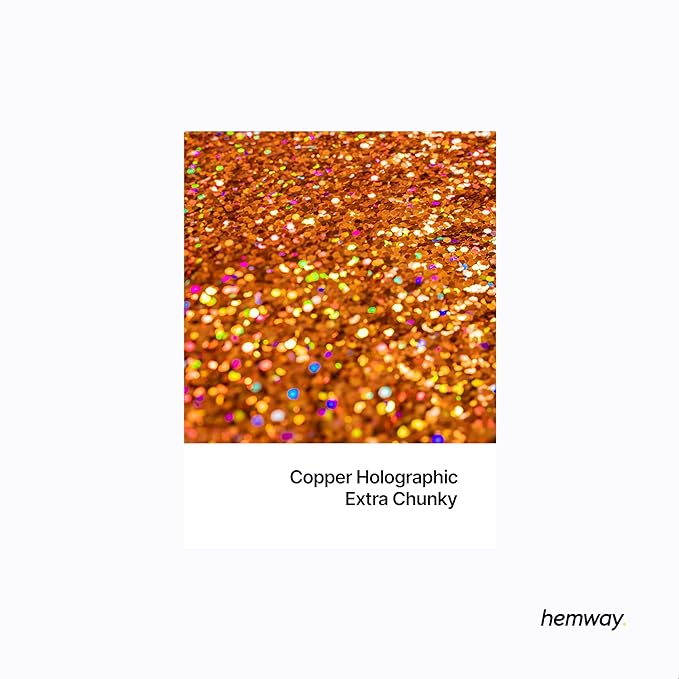 Hemway Biodegradable Glitter Eco Friendly - 100g/3.5oz Bio Cosmetic Safe Sparkle Vegan for Face Eyeshadow Body Hair Festival Makeup Craft - Extra Chunky (1/24" 0.040" 1mm) - Copper Holographic