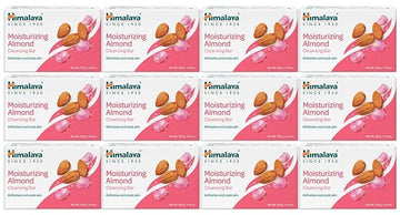 Himalaya Moisturizing Almond Cleansing Bar, Face and Body Soap for Soft Skin, 4.41 oz, 12 Pack