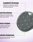 Lymphatic Drainage Silicone Body Scrubber for Shower - Exfoliating Silicone Loofah with Zinc Infused and Stiff Massage Nodes，for Improving Skin Health and Reduces Acne -Dark Gray