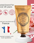 Panier des Sens - Hand Cream for Dry Hands 2.5 fl oz - Long-lasting Hydration and Delicate Rose Scent - Softens and Protects Dry Skin - 20% Shea Butter & Olive Oil - Moisturizing Hands After Washing