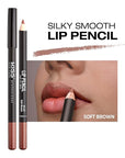 KISS New York Professional Slim Lip Pencil, Creamy Soft Lip Liner, Smooth Long-Lasting Rich Lip Color, Natural Lip Makeup, Water-Resistant Lip Crayon (Soft Brown)