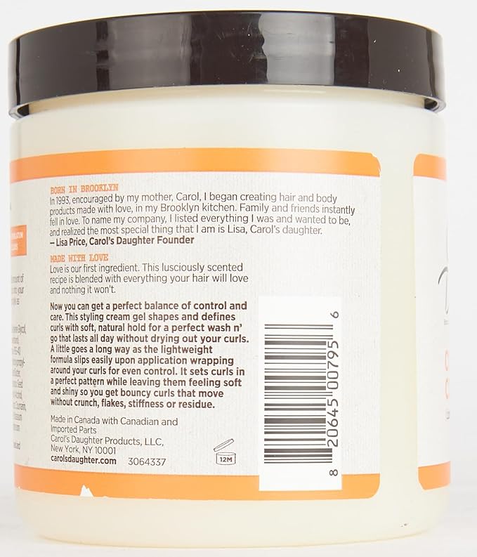 Carol’s Daughter Coco Creme Curl Shaping Cream Gel, with Coconut Oil, Coconut Milk, Hair Gel for Curly Hair , Silicone, Paraben and Mineral Oil Free, For Very Dry Split Ends, 16 Oz