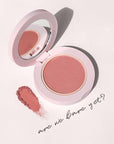 Wander Beauty Hydrating Powder Blush - Lightweight, Rose Blush Makeup with a Blurring, Satin Finish - Buildable Formula with Hyaluronic Acid, Squalane & Aloe Leaf Extract - Are We Bare Yet - 0.18 oz