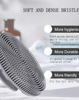INNERNEED Food-Grade Soft Silicone Body Scrubber Shower Brush Handheld Cleansing Skin Brush, Gentle Exfoliating and Lather Well (Gray)