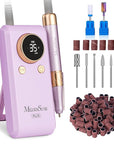 MelodySusie 2 in 1 Professional 35,000 RPM Nail Drill Kit, Coreless Rechargeable SM330G Electric Nail File, Cordless Portable Nail EFile for Acrylic Gel Nail Polish Removal, Lightweight & Quiet Purple