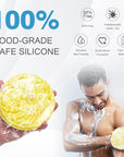 Upgraded Version Silicone Body Scrubber,Double-Sided Design Body Brush Silicone Body Scrubber Exfoliating Body Brushes for Suitable showering all skin types,Environmentally friendly silicone loofah