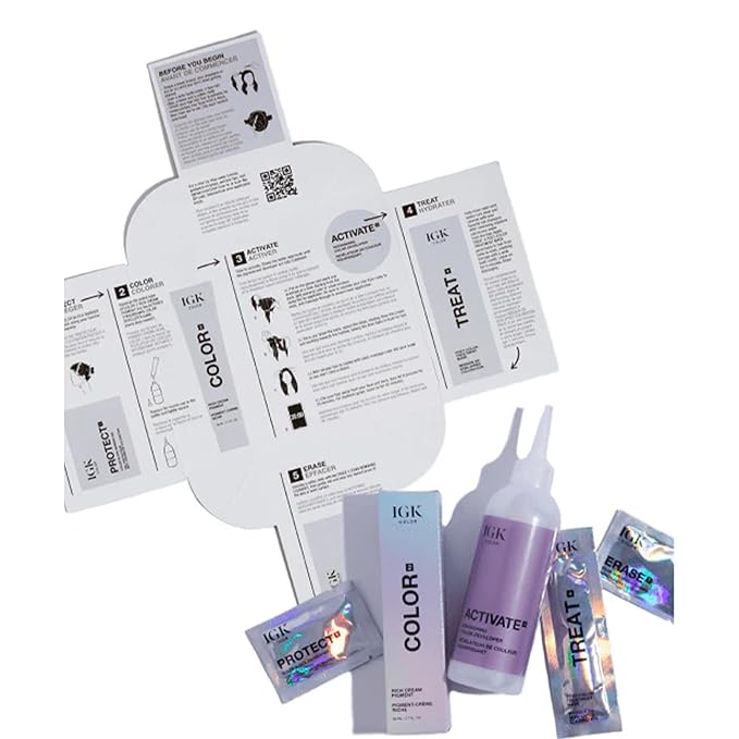 IGK Permanent Hair Dye Color Kit | 6N But First Coffee - Light Natural Brown | 100% Gray Color Coverage + Strengthen + Shine | Ammonia Free