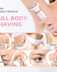 Electric Razor for Women 5 in 1 Rechargeable Painless Body Razors and Facial Hair Remover for Bikini Leg Body Face Underarm