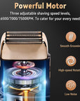 Ufree Close Shave Electric Foil Shavers for Men, 3-Speed Electric Razor, Bald Head Shavers, Face Shaving Beard Trimmer with LCD Display, Gifts for Men