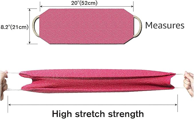 Evridwear Exfoliating Back Scrubber for Shower - Double-Sided Body Scrubber with Handles, Deep Clean, Massage & Exfoliate Back Washer for Men & Women, Invigorates Skin & Circulation