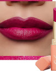 Oulac Creamy Matte Lipstick for Women, Lipstick & Blush Duo, Magenta Soft Satin Finish Lipsticks with Moisturising Formula, Rich Color Lightweight Lip Balm, Rose Oil,Vegan & Cruelty-Free| 3.6g (Y03)