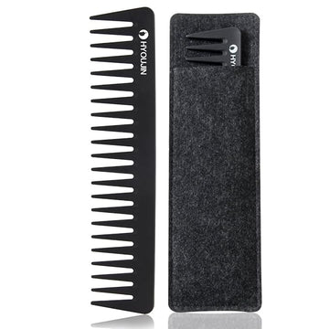 HYOUJIN 601 Black Carbon Wide Tooth Comb Detangling Comb Detangler Hair Comb for Long Wet hair Hair Straighten Curly Hair 230℃ Heat Resistan