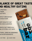 Obi Bar Blueberry - Protein and Oat Fiber Bar | All Natural | Meal Bar | Heart and Gut Health | Lightly Sweet | Natural Blueberries | Almond Chunks | Soy Free, Dairy Free | Breakfast Bar