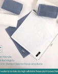 Wash Cloths 6 Pack, Super Soft and Gentle Face Towel on Sensitive Skin, Reusable Makeup Remover Eraser, 13x13 inch Large Washcloths for Face and Body, Easy to Clean Slate Blue Facial Cleaning Cloths