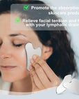 MoHern 2 Pcs Stainless Steel Gua Sha Tool, Gua Sha Facial Tools, Durable GuaSha Tool for Jawline Sculpting, Face Massager, Puffiness Reducing, Skin-Care Gift