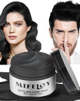 Black Temporary Hair Color Wax, Instant Natural Hairstyle Cream Dye, Washable Styling Pomadesfor Men Girls Women Youth, Disposable Coloring Mud for Party Cosplay DIY Halloween