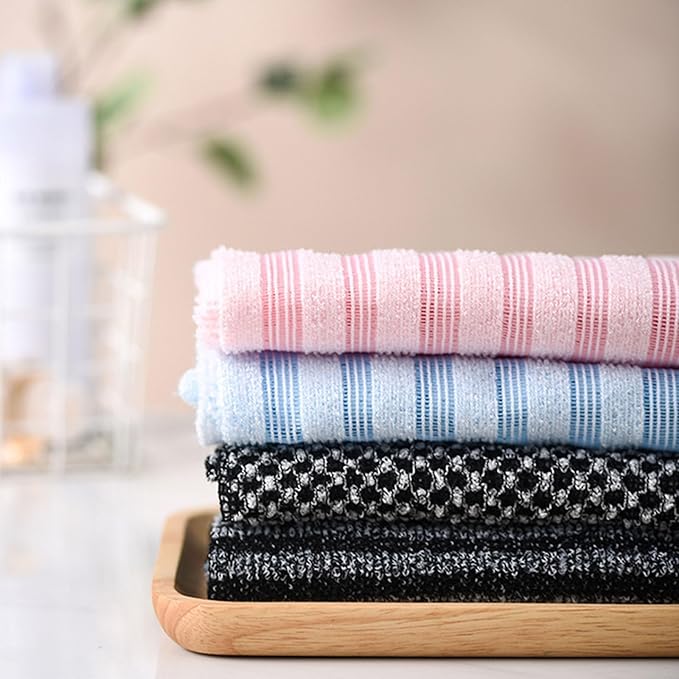 Exfoliating Shower Towel, Back and Body Exfoliator Towel, Scrub Cloth, Bath Towel, Portable Bath Towel, Travel and Quick Drying, for Women and Men (2pcs-B)
