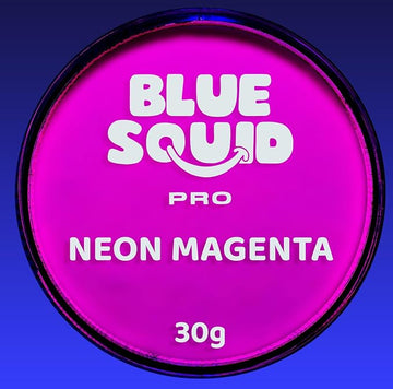 Blue Squid Face Paint Water Based Single Cake Professional Face Paint & Body Paint - Water Activated, Kids Adults Face Painting for Costume, Halloween Makeup, Cosplay - Neon Magenta Face Paint 30g