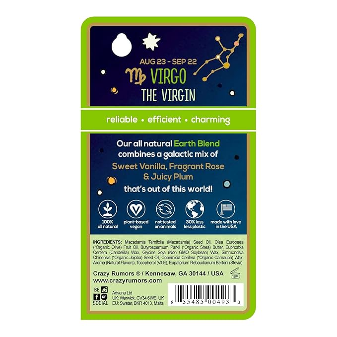 Crazy Rumors Virgo Zodiac All Natural, Plum)