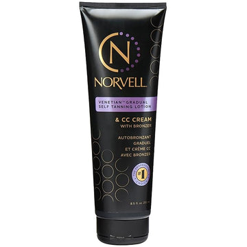 Norvell Venetian Sunless Self Tanner Gradual Color Extender Lotion 8.5 fl oz – Moisturizing Self Tanning Cream with Violet & Brown Tones, Instant Bronzer, Natural Fake Tan