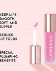 Lawless Forget the Filler Lip Plumping Line Smoothing Gloss - Strawberry Popsicle - Premium Volumizing Lip Gloss with Natural Ingredients Designed to Plump, Firm, and Hydrate Lips 0.11 oz