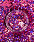 UNICORN SNOT Macro Face & Body Glitter | Cosmetic Grade Large-Particle Loose Glitter | Holiday Stocking Stuffer & Christmas Makeup | Safe for Face, Easy Application & Removal - Zinnia (Pink)