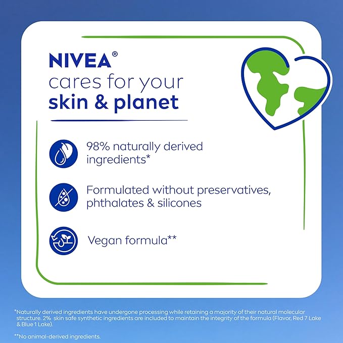 NIVEA Blackberry Lip Care, Tinted Lip Balm with Shea Butter, Nourishing Oils and Vitamin C & E, 3-in-1 Moisture, Repair (for Dry Lips) and Color, 0.17 Oz Stick