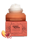 Poppy & Pout Natural Lip Scrub, Moisturizing Sugar Scrub for Dry Lips, Lip Scrubber Exfoliator with Essential Oils Smooths and Hydrates Lips, In Recyclable Glass Jars, Cruelty Free - Pomegranate Peach