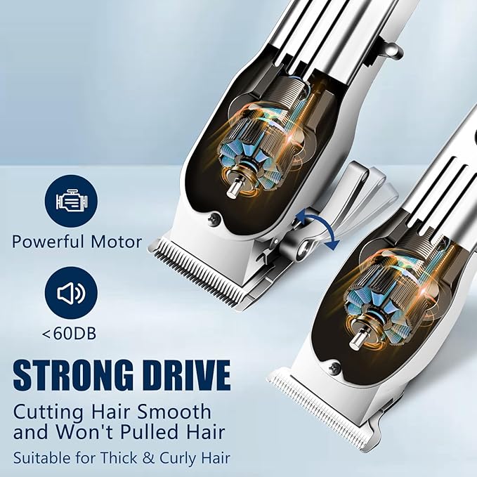 Professional Hair Clippers and Trimmer Set, Beard Trimmer & Foil Shaver & Nose Trimmer Kit for Men, Cordless Mens Clippers and Grooming Kit for Hair Cutting, Beard Styling, Home, Barber