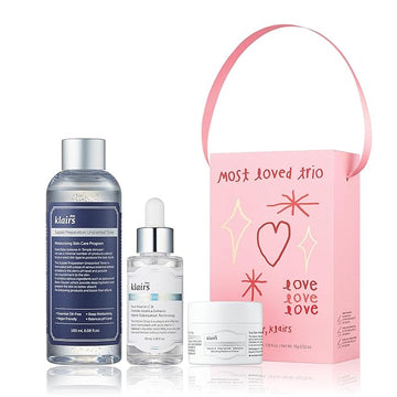 DearKlairs Most Loved Skincare Set - Unscented Toner, Vitamin Serum & E Mask | Korean Glass Skin Routine | Sensitive Skin-Friendly Valentine's Galentines Holiday Gift | Hydrating, Revitalizing