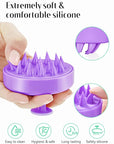 HEETA Scalp Massager Hair Growth, Soft Silicone Scalp Scrubber Shampoo Brush for Exfoliation, Dandruff Removal Head Massage Stress Relax, Wet & Dry Use for Thick Thin Curly Hair Care, Purple