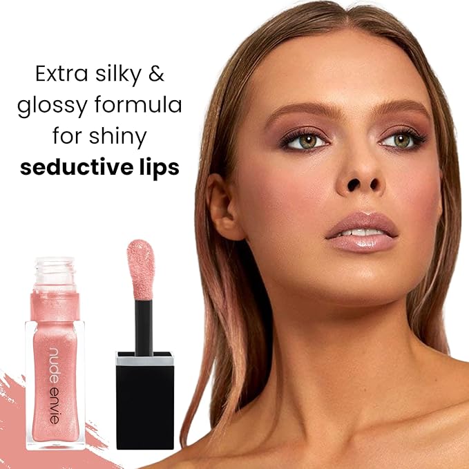 nude envie - Lip Gloss - High-Shine Finish - Moisturizing & Easy Application - Luxury Hydration - Non-Sticky Formula - With Vitamin E & Jojoba Oil - Vegan, Paraben-Free & Cruelty-Free - Affection