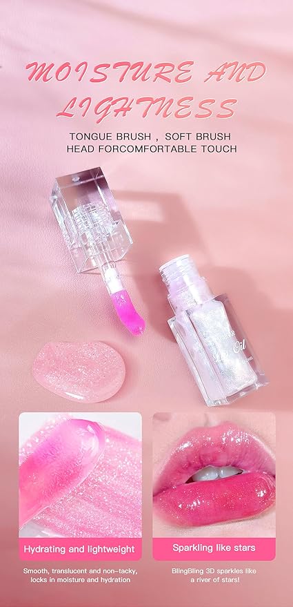 3 Pcs Color Changing Lip Oil, Long Lasting Lip