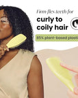 Tangle Teezer Plant-Based Ultimate Detangler Brush, Dry & Wet Hair Brush, Eliminates Knots & Reduces Breakage for Curly to Coily, 3C to 4C Hair Types, Pastel Yellow