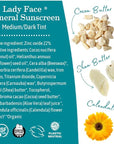 Earth Mama Lady Face® Tinted Mineral Sunscreen Stick, SPF 40 Medium/Dark Tint | Contains Organic Shea & Cocoa Butter | Foundation + Concealer + Contour, Blends with Most Skin Tones