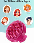 HEETA Scalp Massager Hair Growth, Soft Silicone Scalp Scrubber Shampoo Brush for Exfoliation, Dandruff Removal Head Massage Stress Relax, Wet & Dry Use for Thick Thin Curly Hair Care, Red