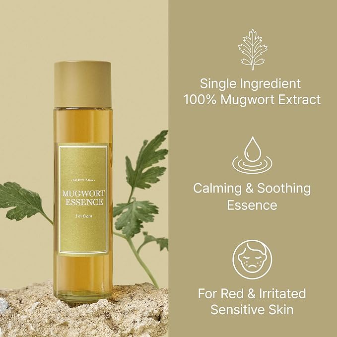 I'm From Rice Toner 5.07 Fl Oz + Mugwort Essence 1.01 Fl Oz, Travel Friendly, Glowing and Calming Duo, Korean Skincare, Dry, Dull Combination Skin, Korean Rice and Mugwort Extracts