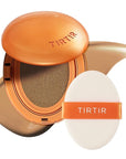 TIRTIR Mask Fit Ai Filter Cushion Foundation | AI-Like Semi-Matte Finish - Up to 72-Hour Medium to Full Coverage Korean BB Cushion Make up Beauty, #34W Toffee, 0.63 Fl Oz