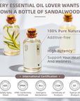 HIQILI Sandalwood Essential Oils, Long-Lasting Scent for Perfume, Diffuser, Soap Making & Candle- 16 Fl Oz