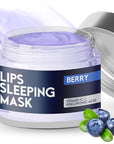Lip Mask Overnight with Hyaluronic Acid & Collagen, Lip Sleeping Mask for Dry Cracked Lips, Moisturizing, Hydrating, Exfoliating Night Treatment for Lip Care (Peach) (0.7, Berry)