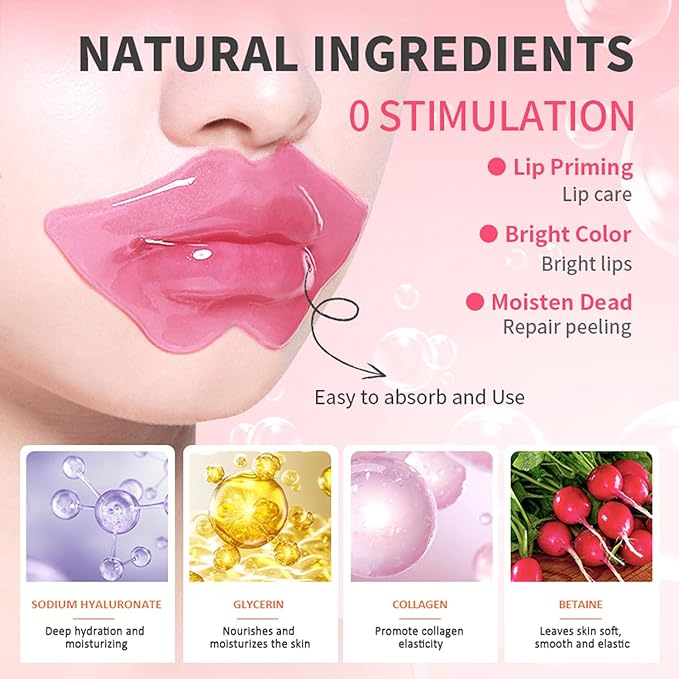 20 Pieces Lip Masks&24K Gold Gel