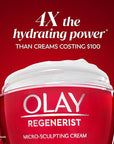 Olay Face Moisturizer, Regenerist Micro-Sculpting Cream for Women, Fragrance-Free - Hydrating, Anti-Aging, Anti-Wrinkle, Firming Skin Care - Hyaluronic Acid, Niacinamide, Amino Peptides, 1.7 Oz